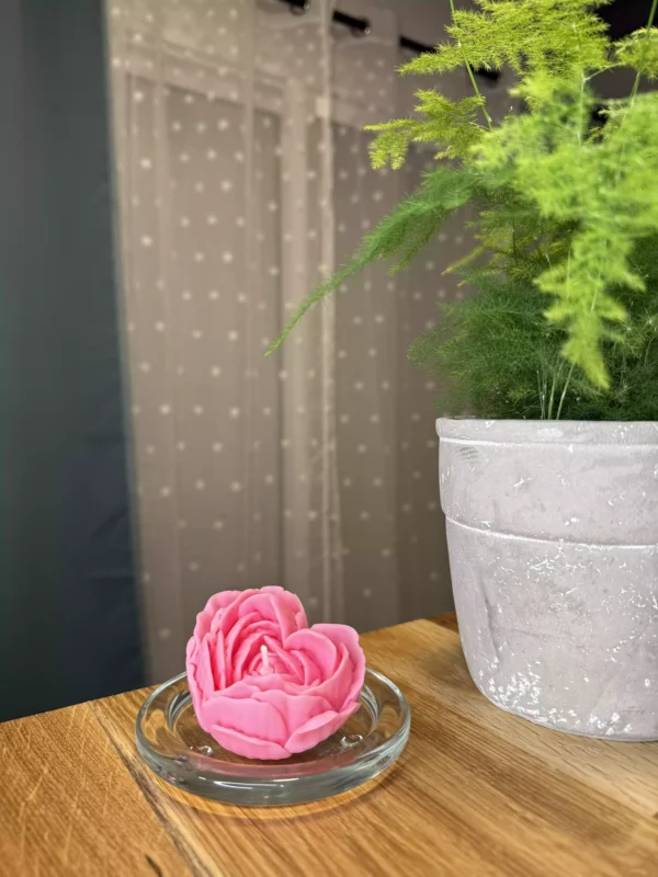 Bougie Coeur Rose Parfum Relaxant – Image 2