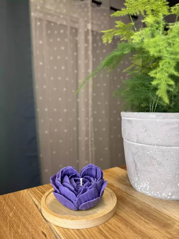 Bougie Coeur Violet Parfum Fleur de Coton – Image 4