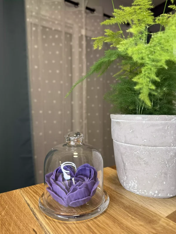 Bougie Coeur Violet Parfum Fleur de Coton