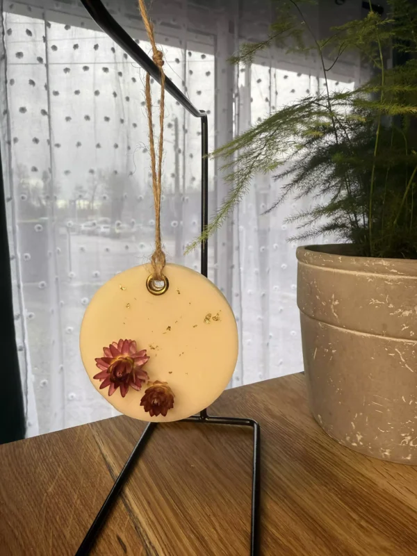Suspension D’armoire et Voiture Parfum Fleur de Coton Modèle Rond