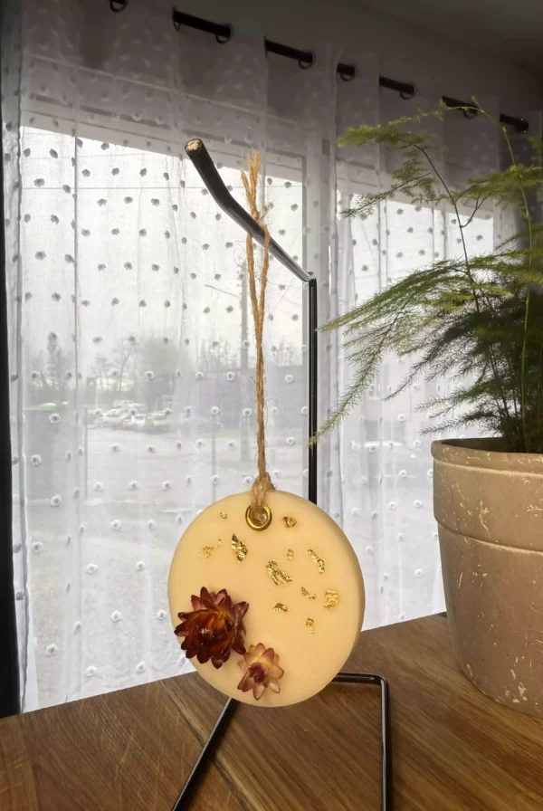 Suspension D’armoire et Voiture Parfum Fleur de Coton Modèle Rond